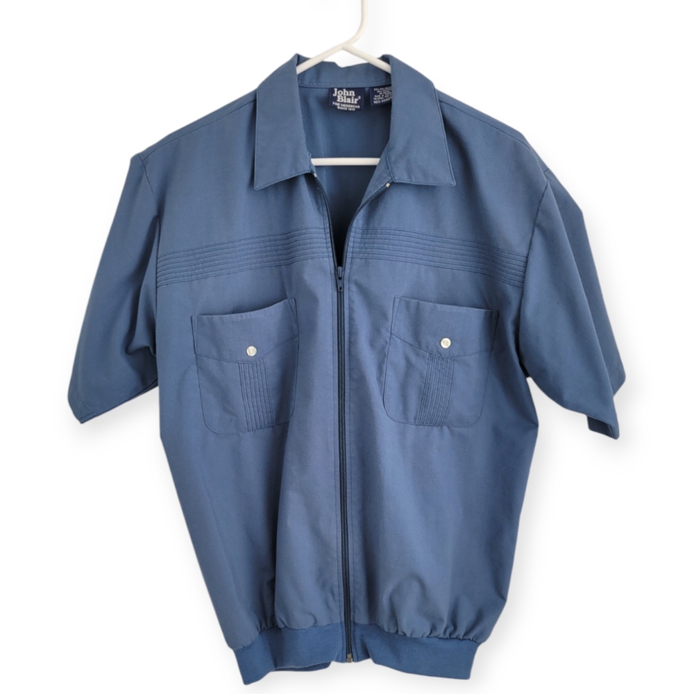 Old School Vintage John Blair Shortsleeve Zip Front Shirt